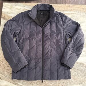 Theory Puffer Jacket Quilted Down Full-Zip Grey Men’s Large
